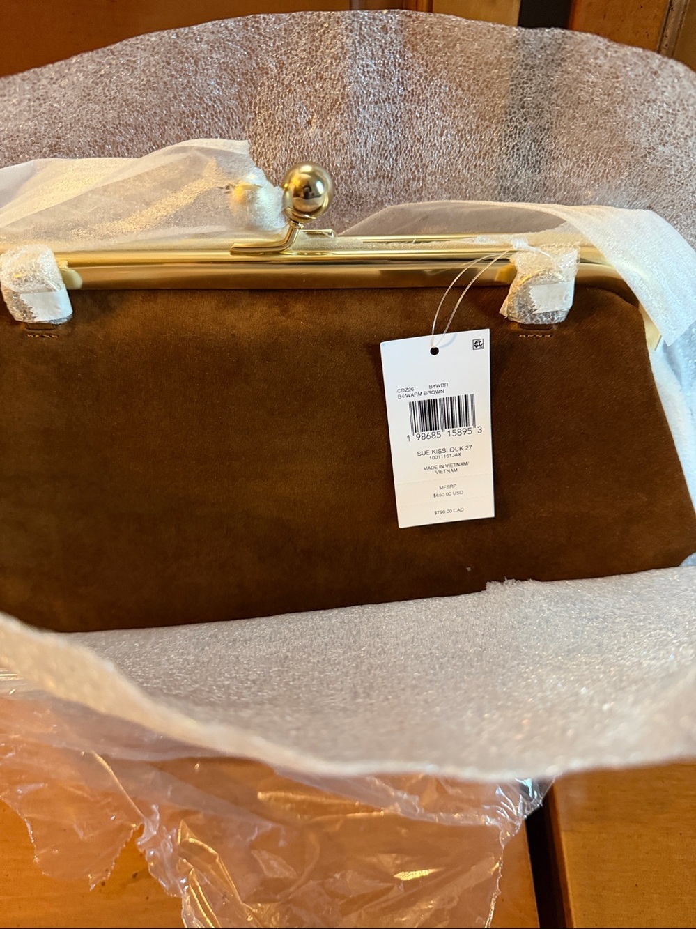 Coach 27 Kisslock Suede Frame Shoulder Bag - Picture 8 of 10